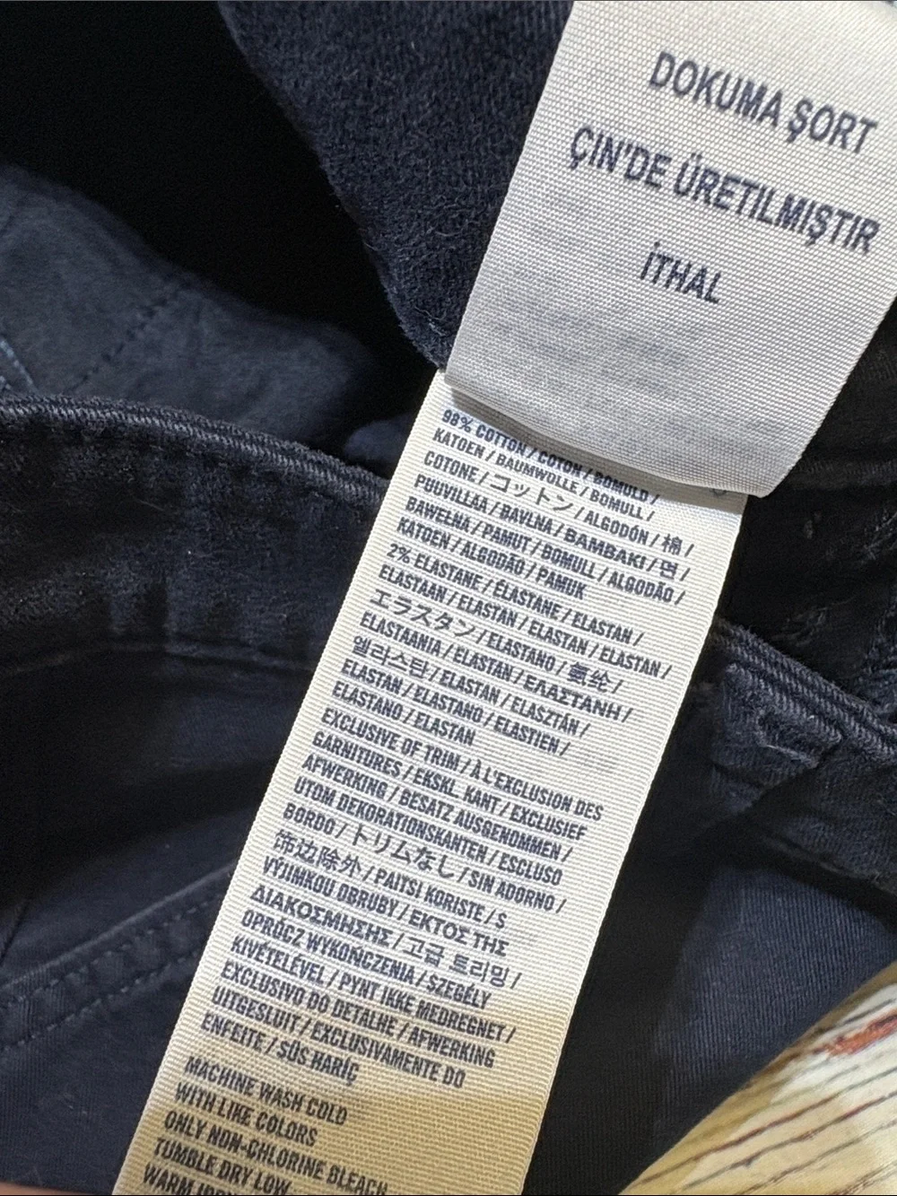 Abercrombie & Fitch Navy Rolled-Hem Chino Bermuda Shorts sz 14